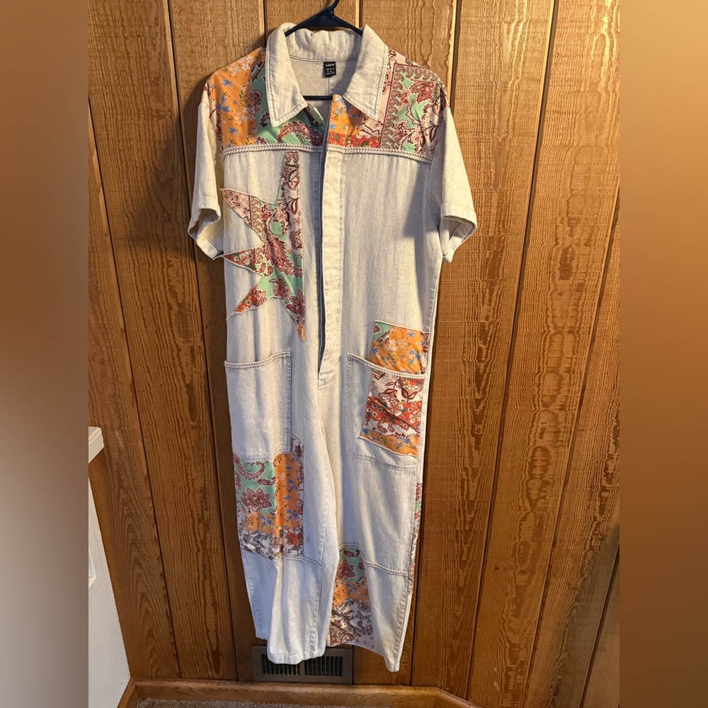 SHEIN Boho Patchwork Jumpsuit Small - image 1